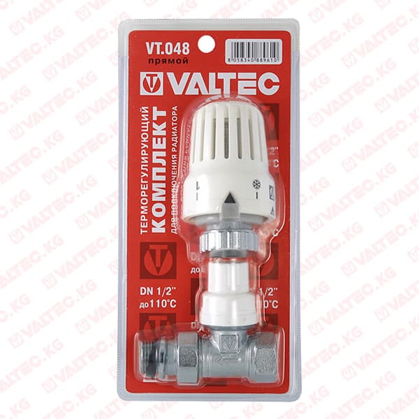 Клапан с термостатической головкой для рад. прямой 1/2", Valtec