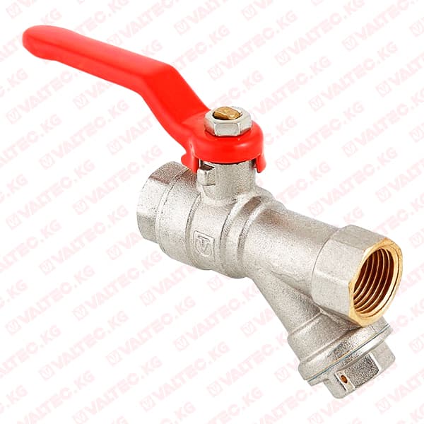 Кран шаровой Combi с фильтром,стальная рукоятка 1/2" вн-вн Valtec