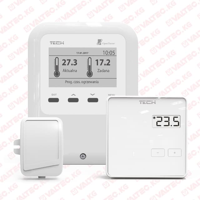 Комплект контроллер WiFi-OT с OpenTherm + комнатный термостат R-8b + проводной внешний датчик температуры ST-291p NTC, TECH